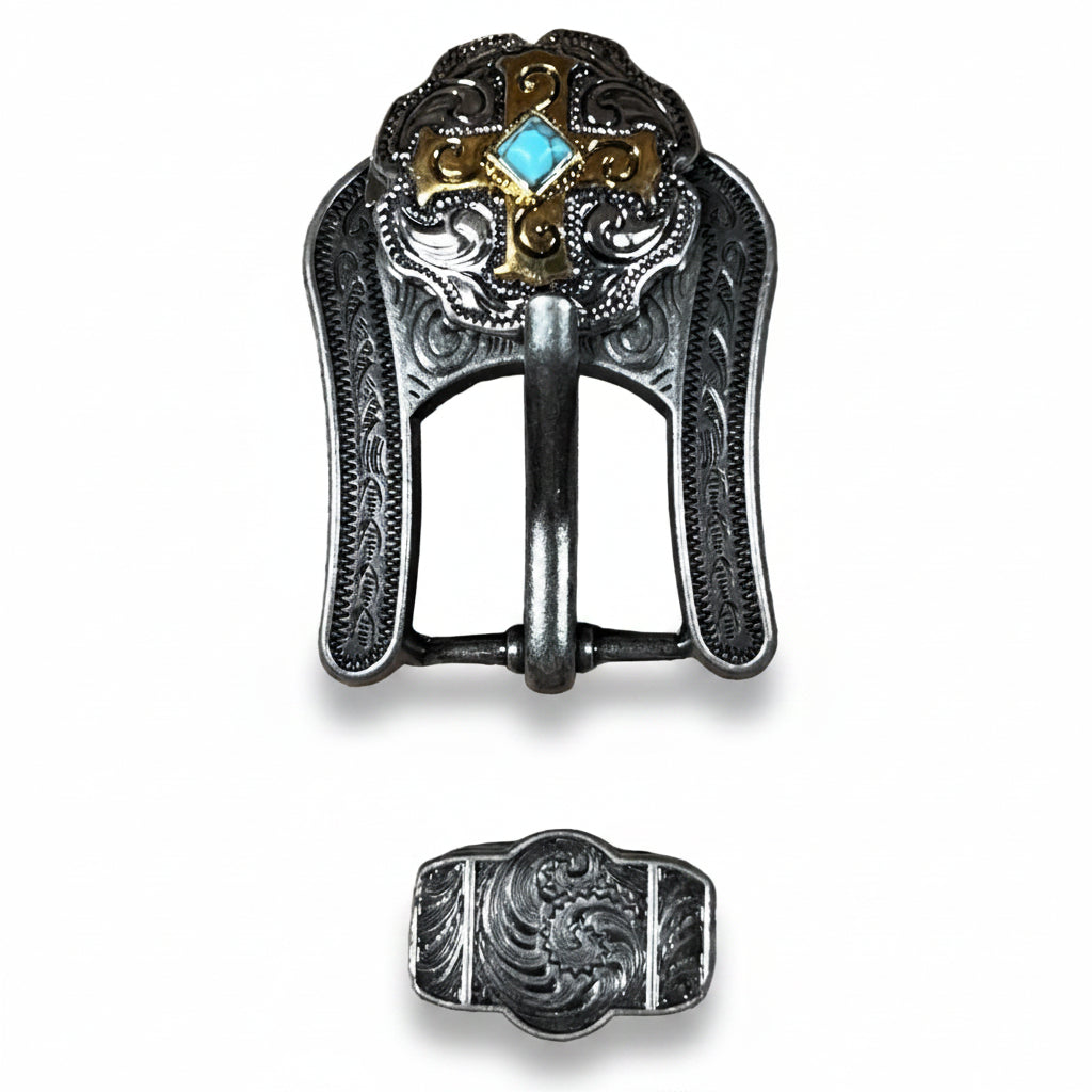 Antique Silver & Gold Western Concho W189 — view 5