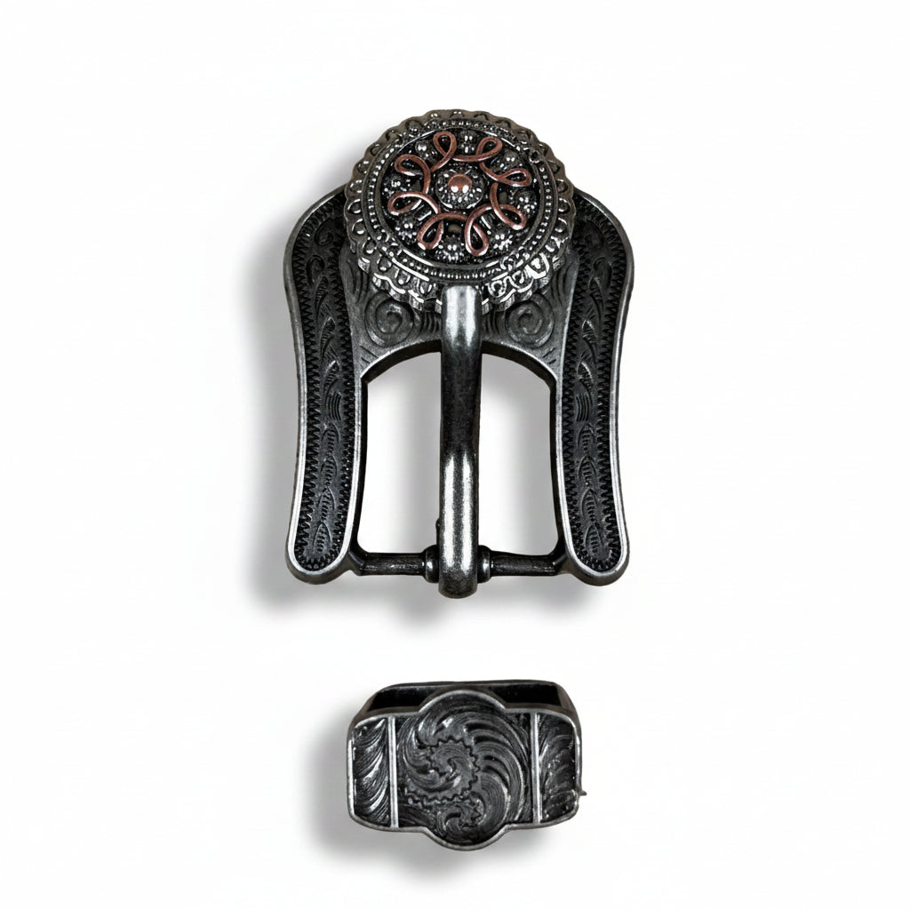 Antique Silver Flower and Loops Western Concho W235 — view 7