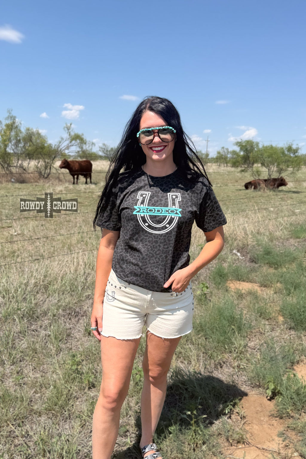 DS TURQUOISE Lucky Rodeo Tee by Rowdy Crowd Clothing - product image 2