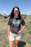 DS TURQUOISE Lucky Rodeo Tee by Rowdy Crowd Clothing