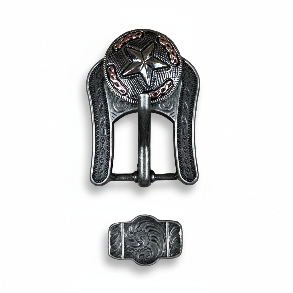 Antique Silver Texas Star Western Concho W187 — view 7