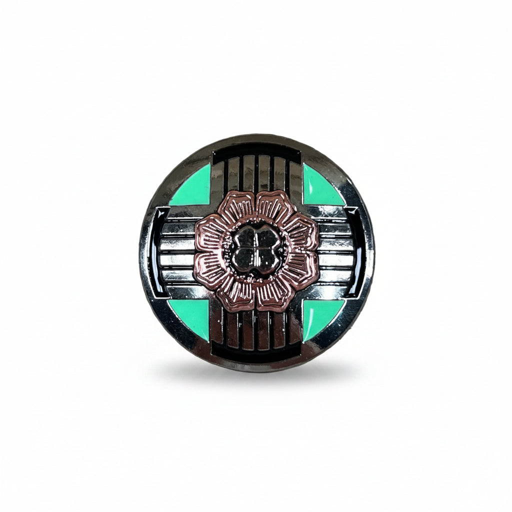Antique Silver with Copper Flower Western Concho W190 — view 2
