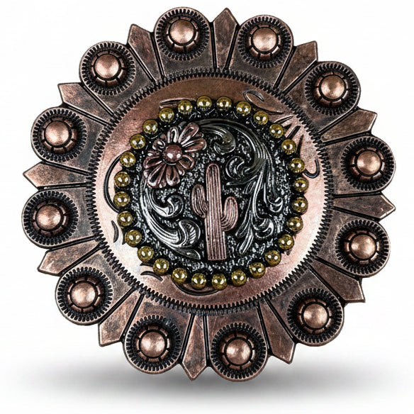 Cactus and Flower Western Concho W219 — view 4