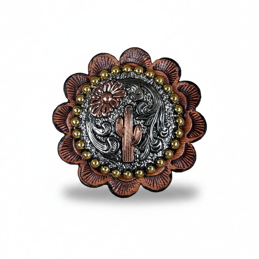 Cactus and Flower Western Concho W219 — view 6
