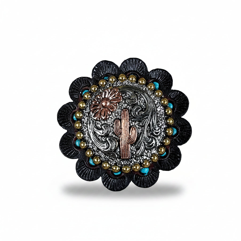 Cactus and Flower Western Concho W219 — view 7