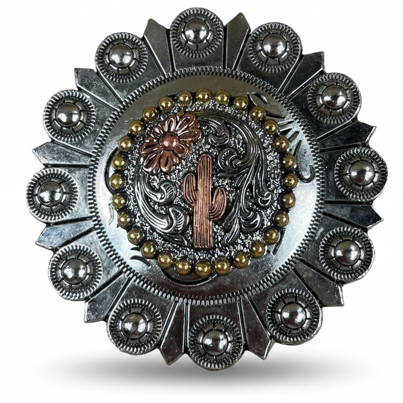 Cactus and Flower Western Concho W219 — view 3