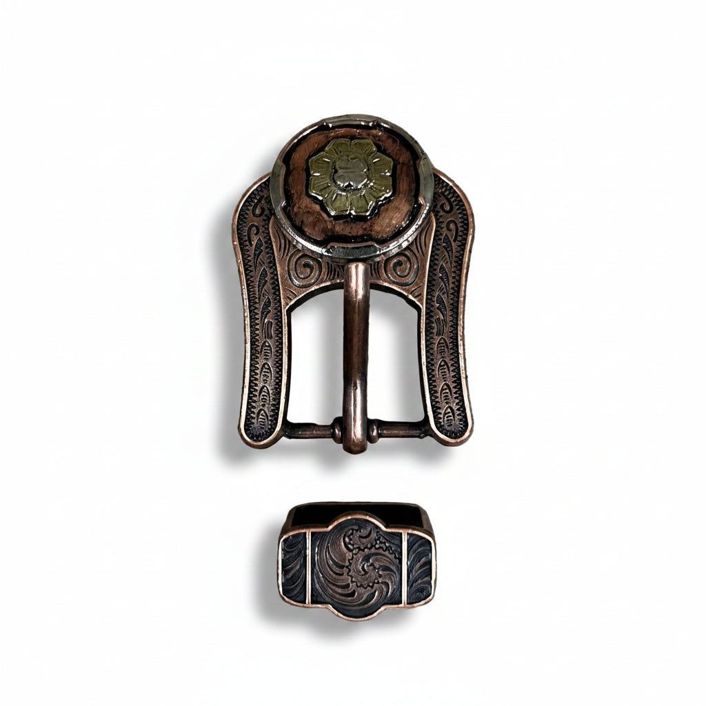 Copper & Gold Flower Western Concho W192 — view 6