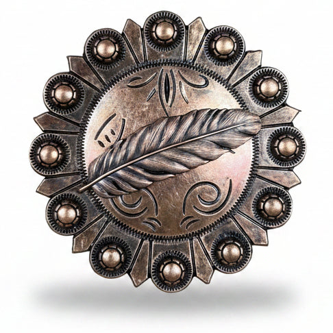 Copper Feather Western Concho W169 — view 6