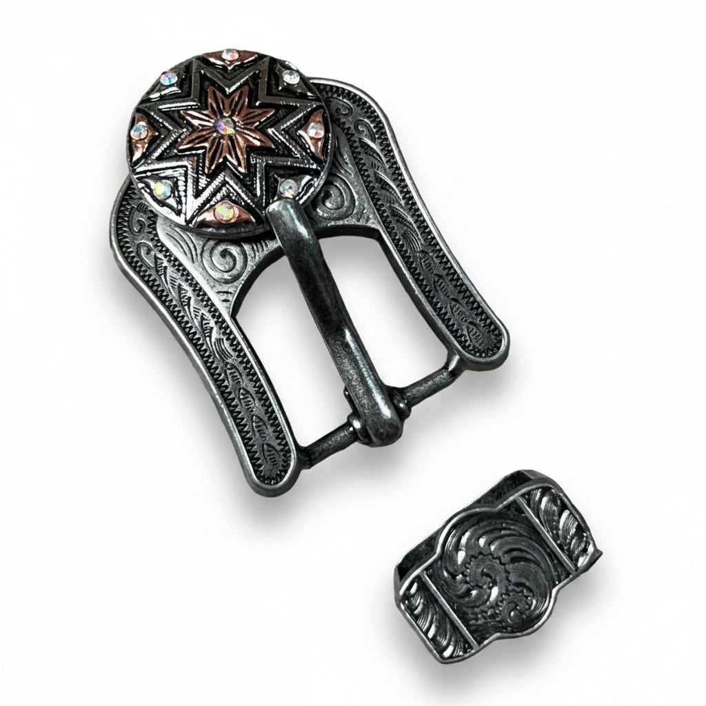 Starburst Antique Silver Western Concho W185 — view 7