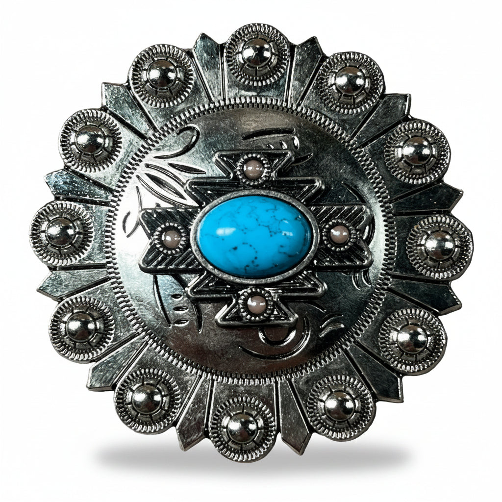 South West Turquoise Western Concho W204 — view 3