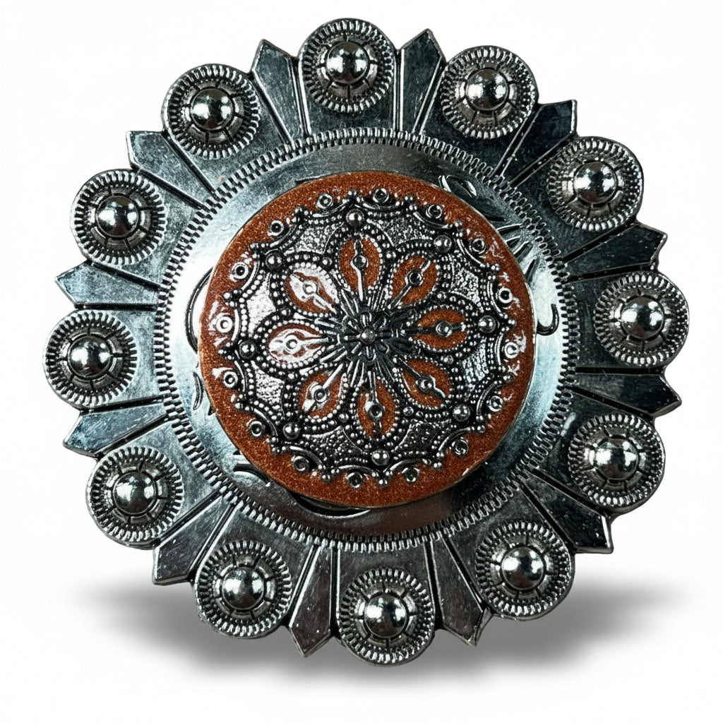 Rust Filigree and Dots Western Concho W233 — view 3