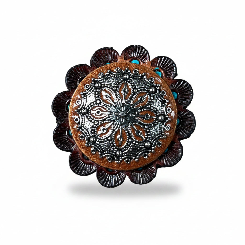 Rust Filigree and Dots Western Concho W233 — view 6