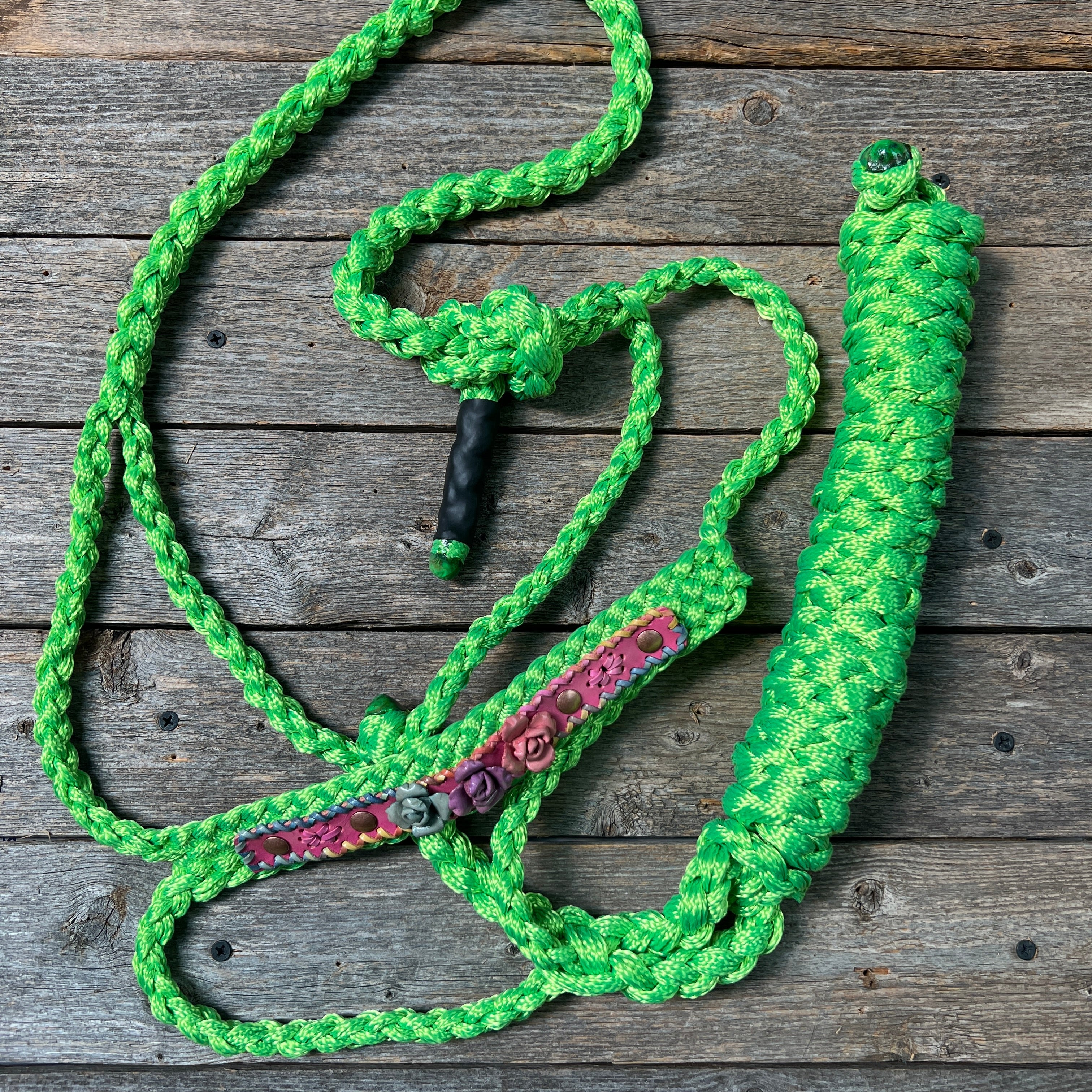 Rose - Lime Mule Tape Halter — view 3