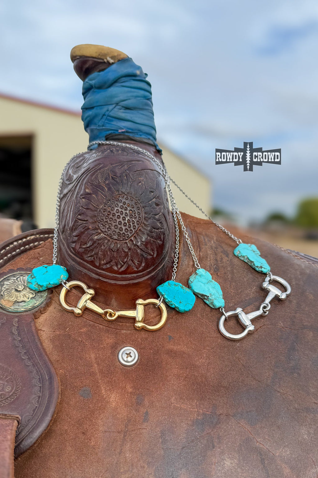 DS Turquoise Bit Necklace by Rowdy Crowd Clothing