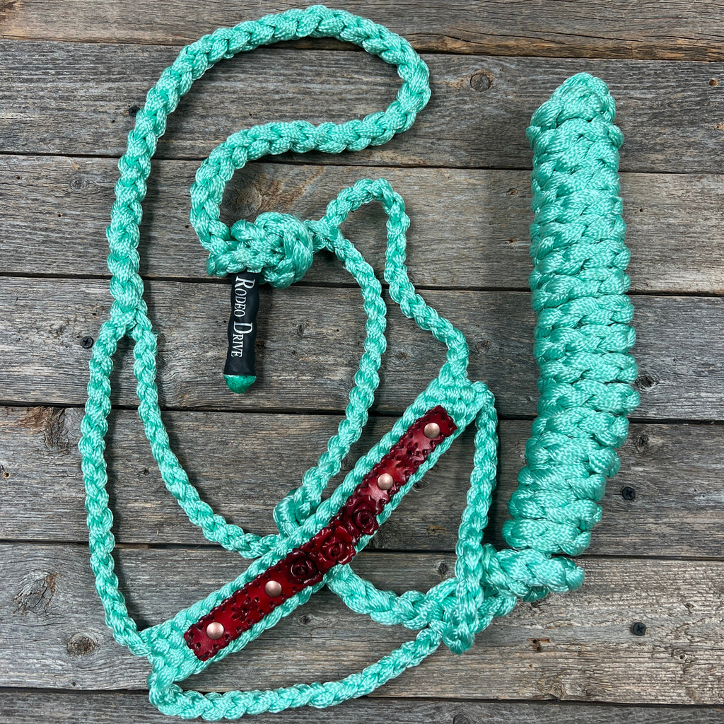 Rose - Turquoise Mule Tape Halter — view 2