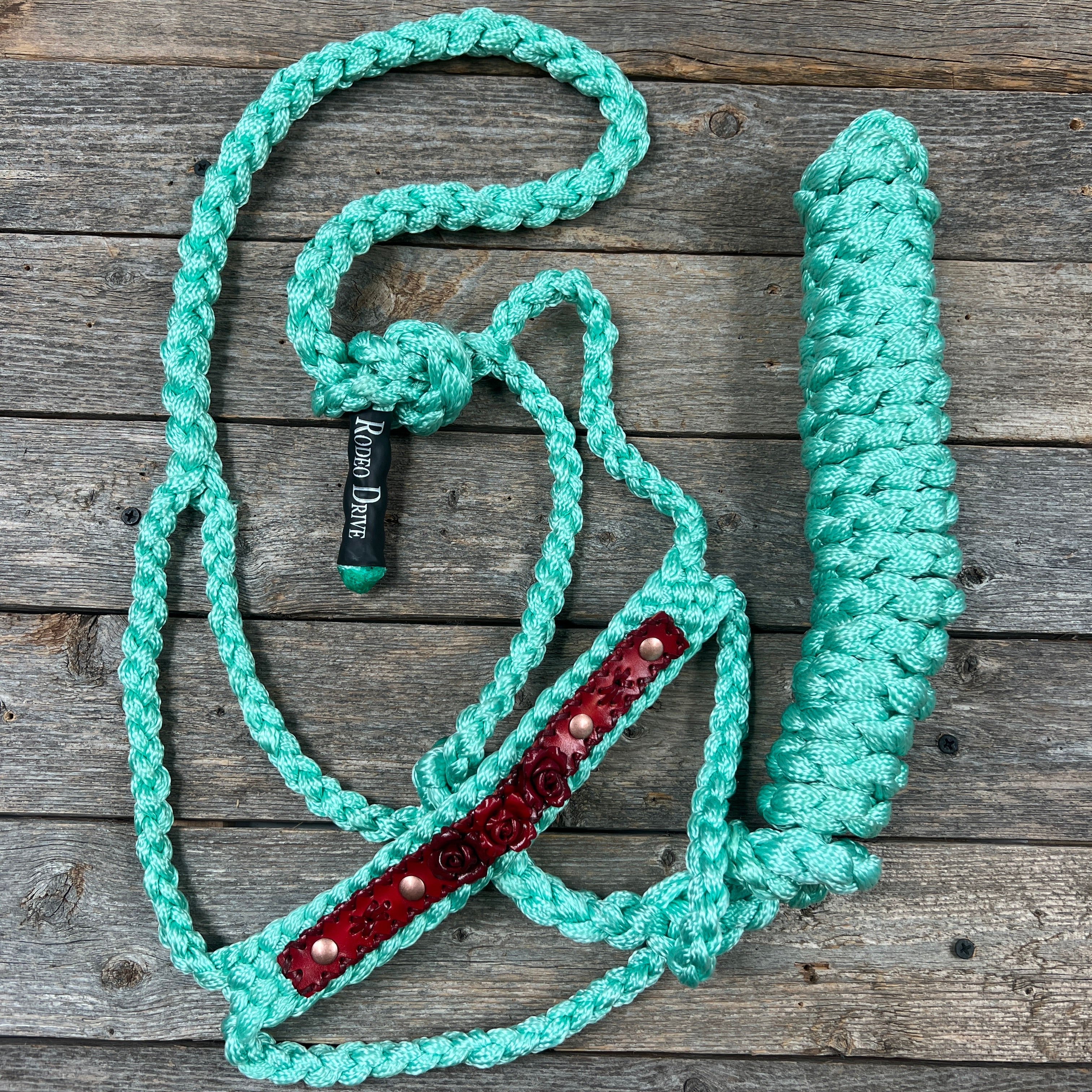 Rose - Turquoise Mule Tape Halter — view 2