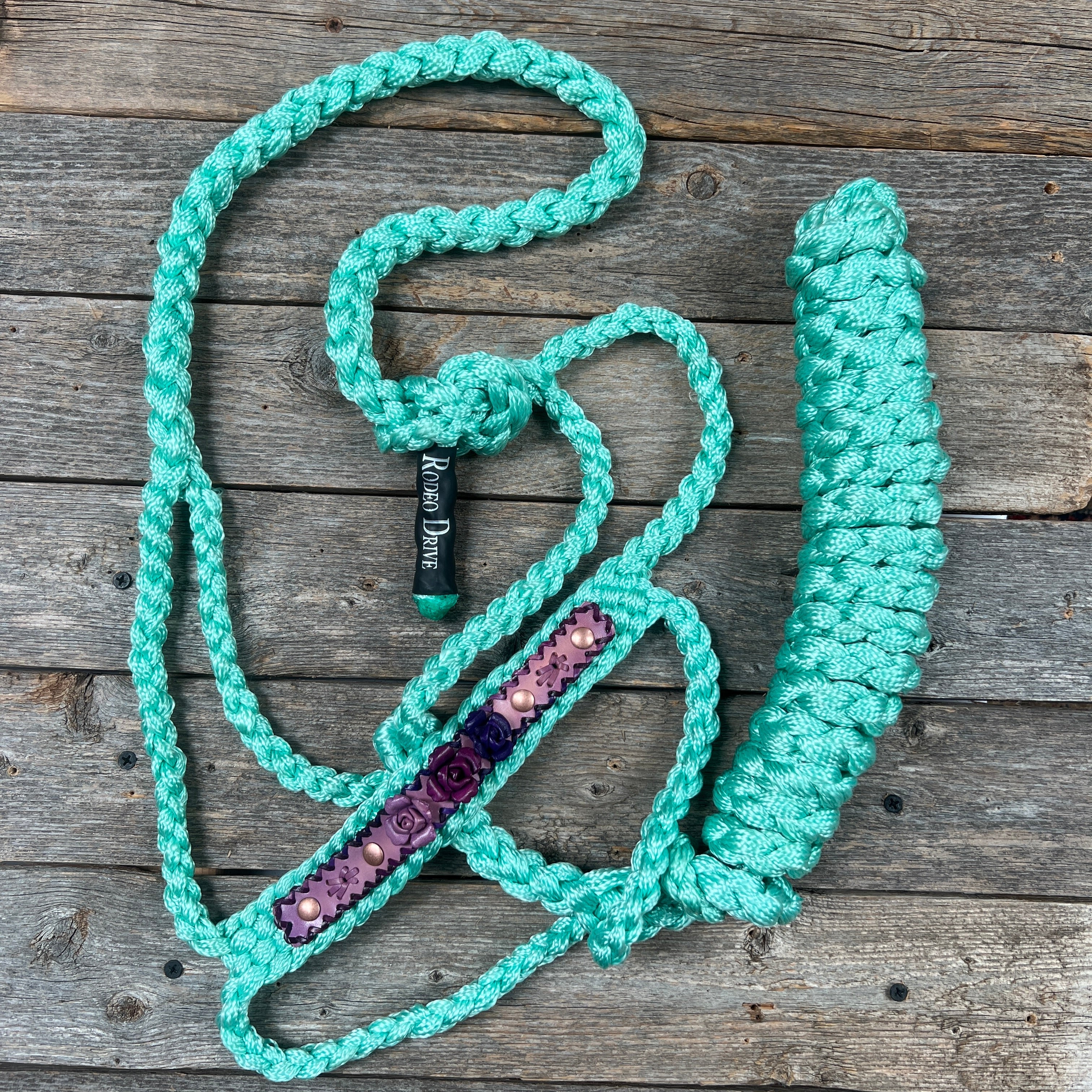 Rose - Turquoise Mule Tape Halter — view 4