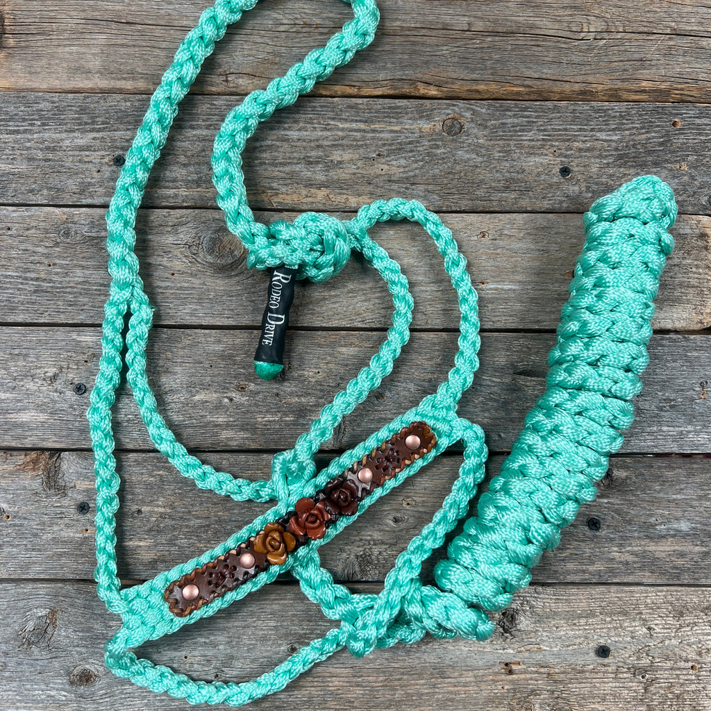 Rose - Turquoise Mule Tape Halter — view 5