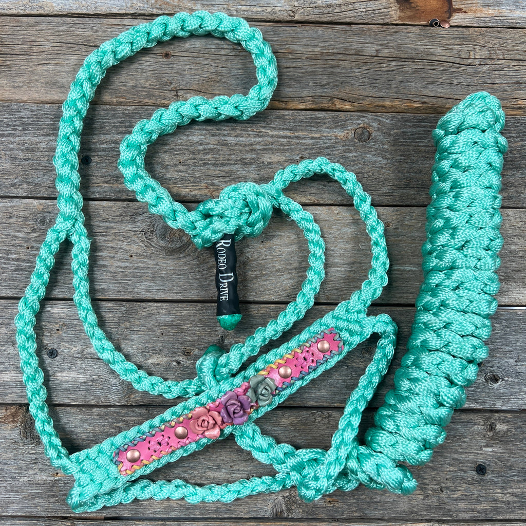 Rose - Turquoise Mule Tape Halter — view 3