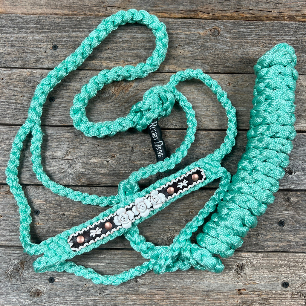 Rose - Turquoise Mule Tape Halter — view 6