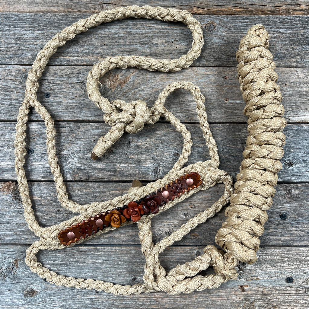 Rose - Tan Mule Tape Rose Halter — view 5