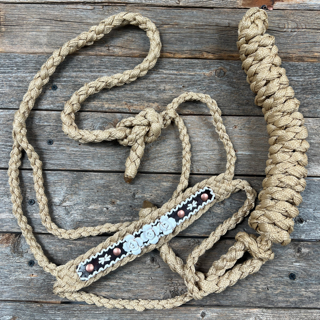 Rose - Tan Mule Tape Rose Halter — view 6