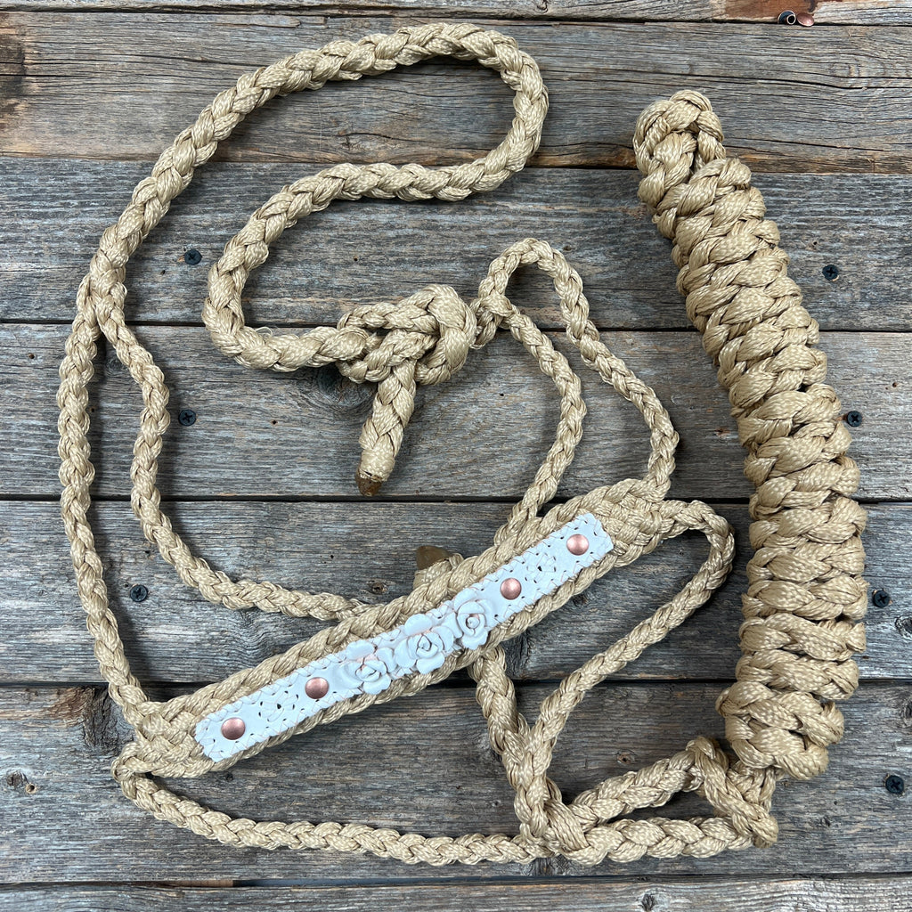 Rose - Tan Mule Tape Rose Halter — view 7