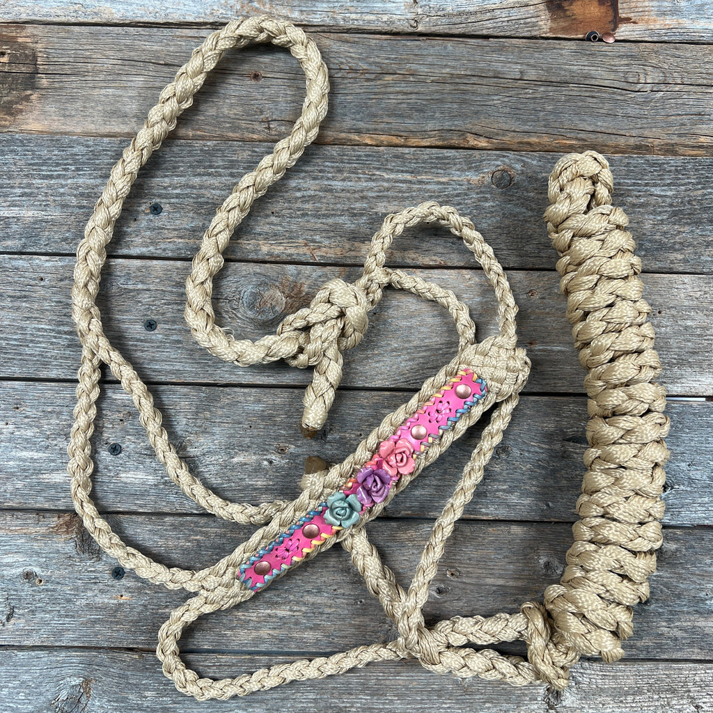 Rose - Tan Mule Tape Rose Halter — view 3