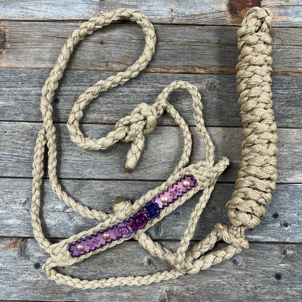 Rose - Tan Mule Tape Rose Halter — view 4