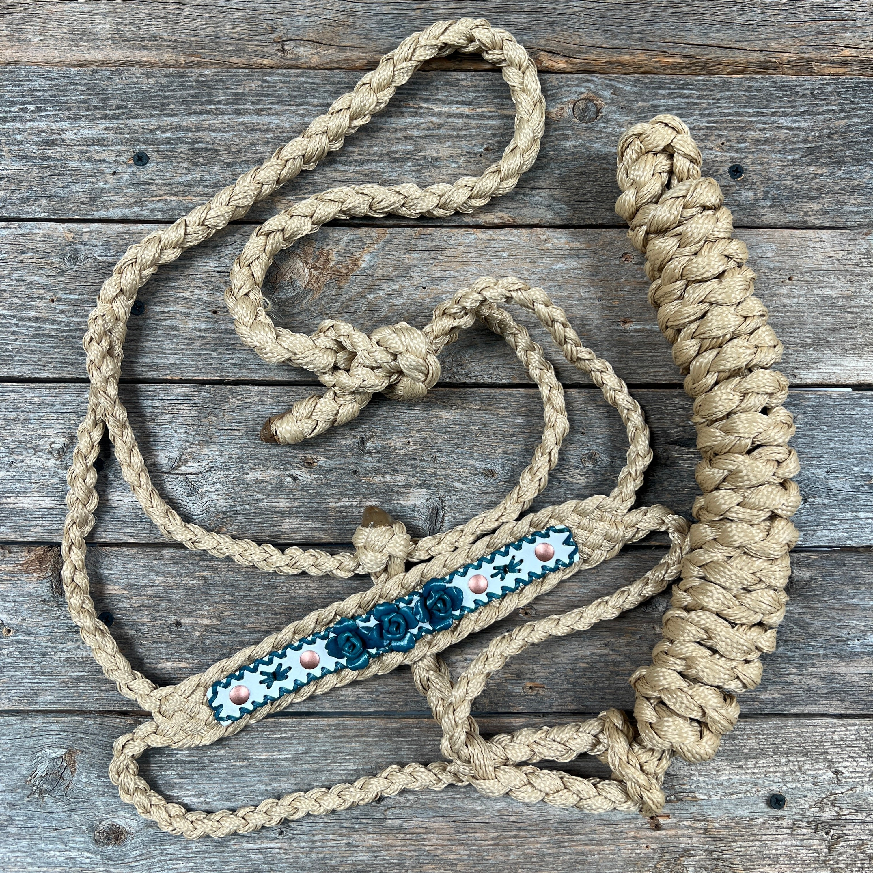 Rose - Tan Mule Tape Rose Halter — view 8