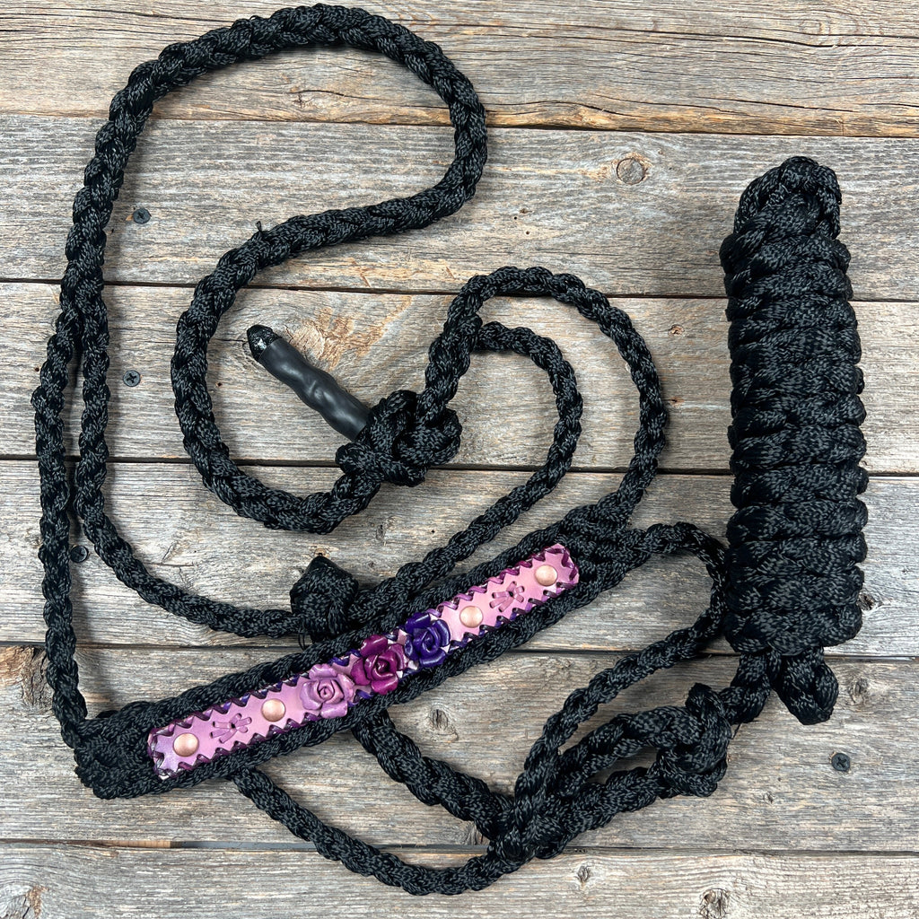 Black Mule Tape Rose Halter — view 4