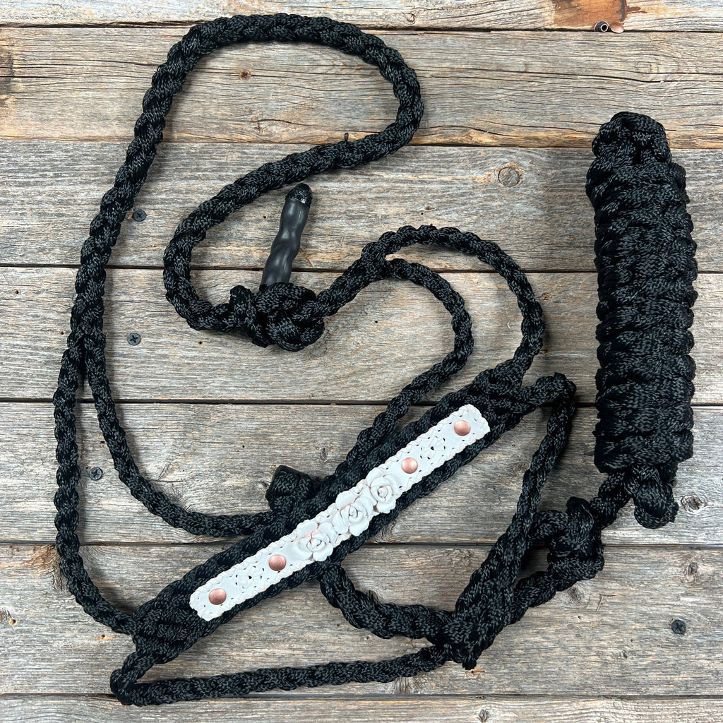 Black Mule Tape Rose Halter — view 7
