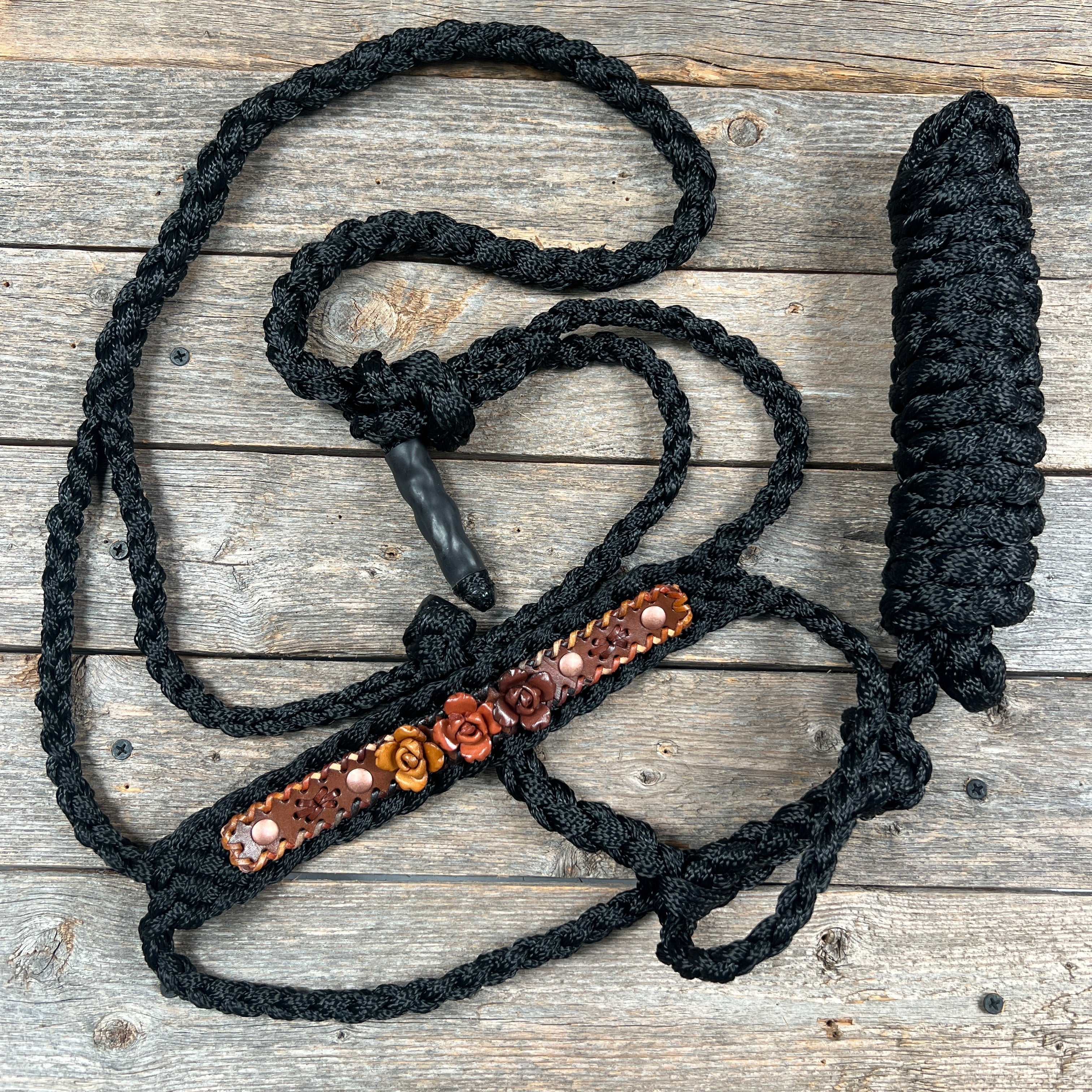 Black Mule Tape Rose Halter — view 5