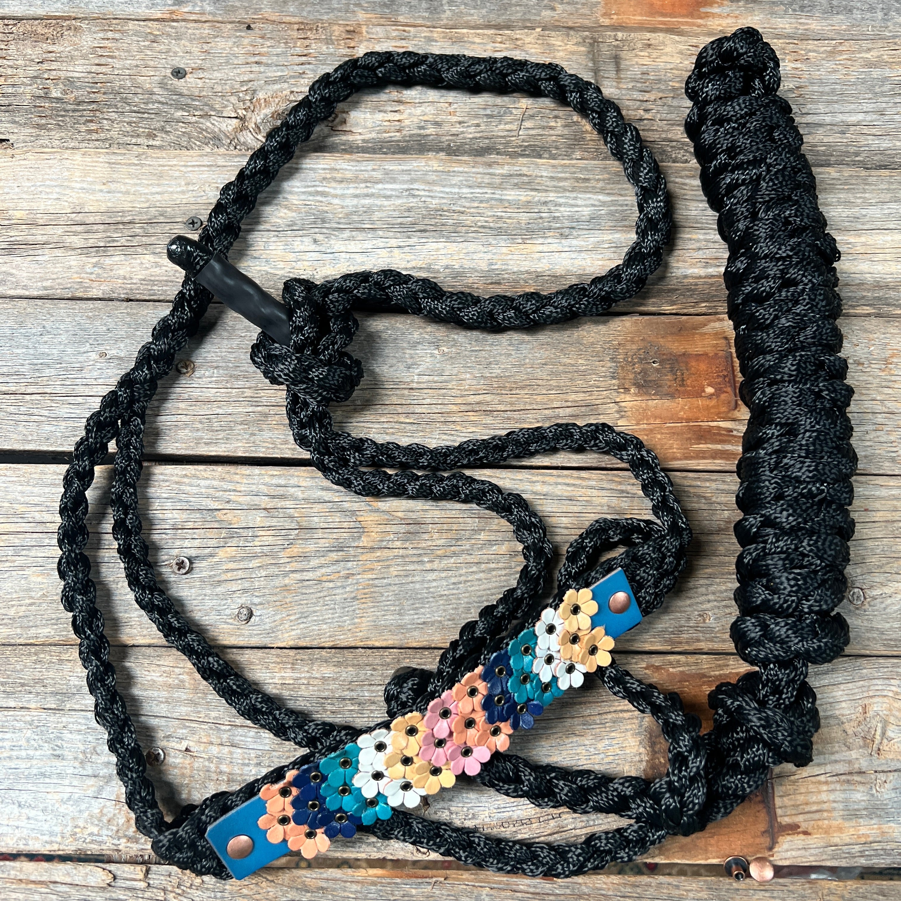 Black Mule Tape Triple Flower Halter — view 3