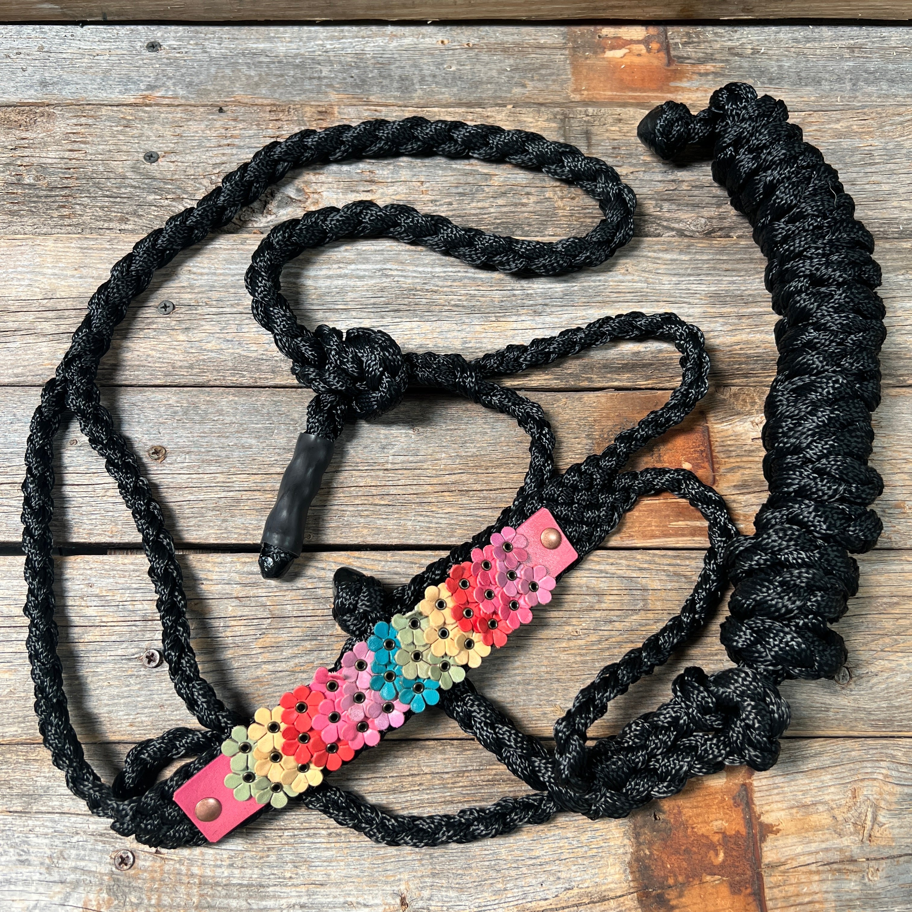 Black Mule Tape Triple Flower Halter — view 2