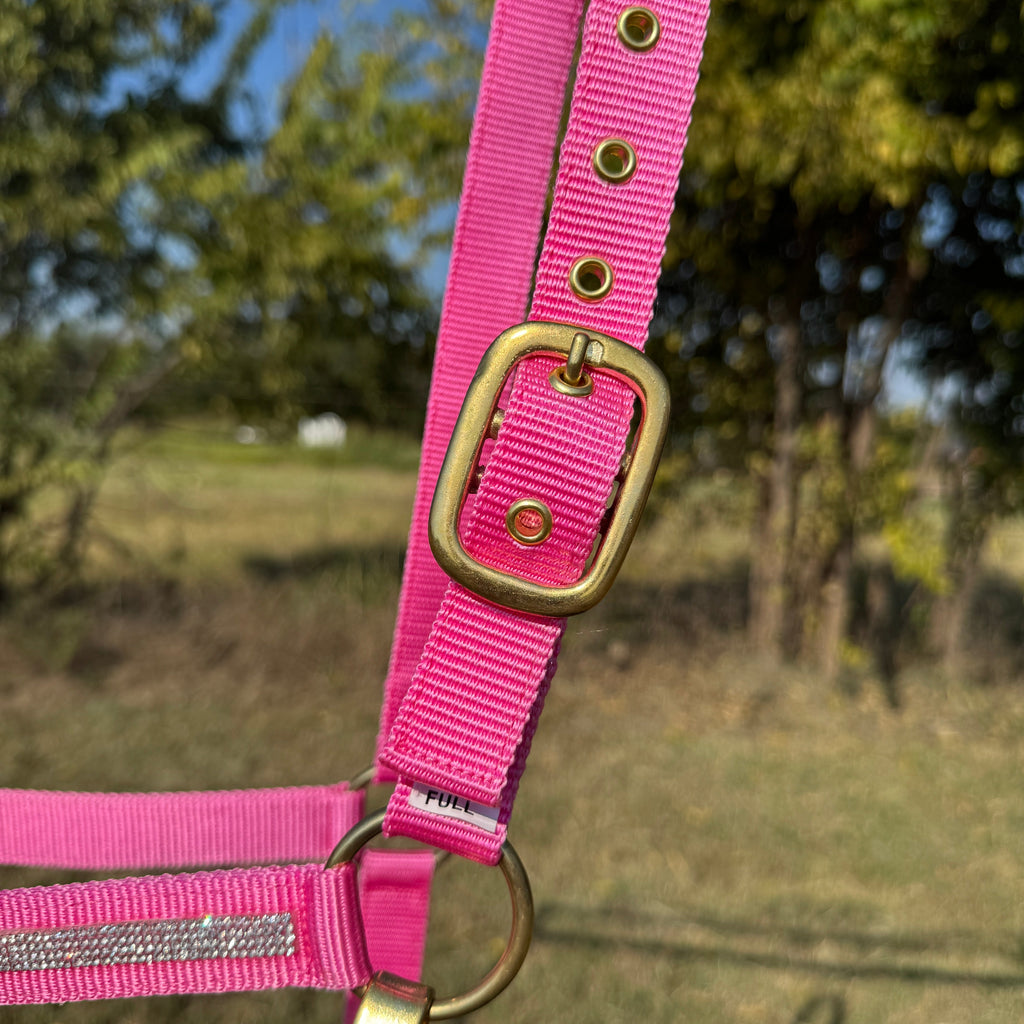 Pink Bling Nylon Horse Halter BNHPINK — view 5