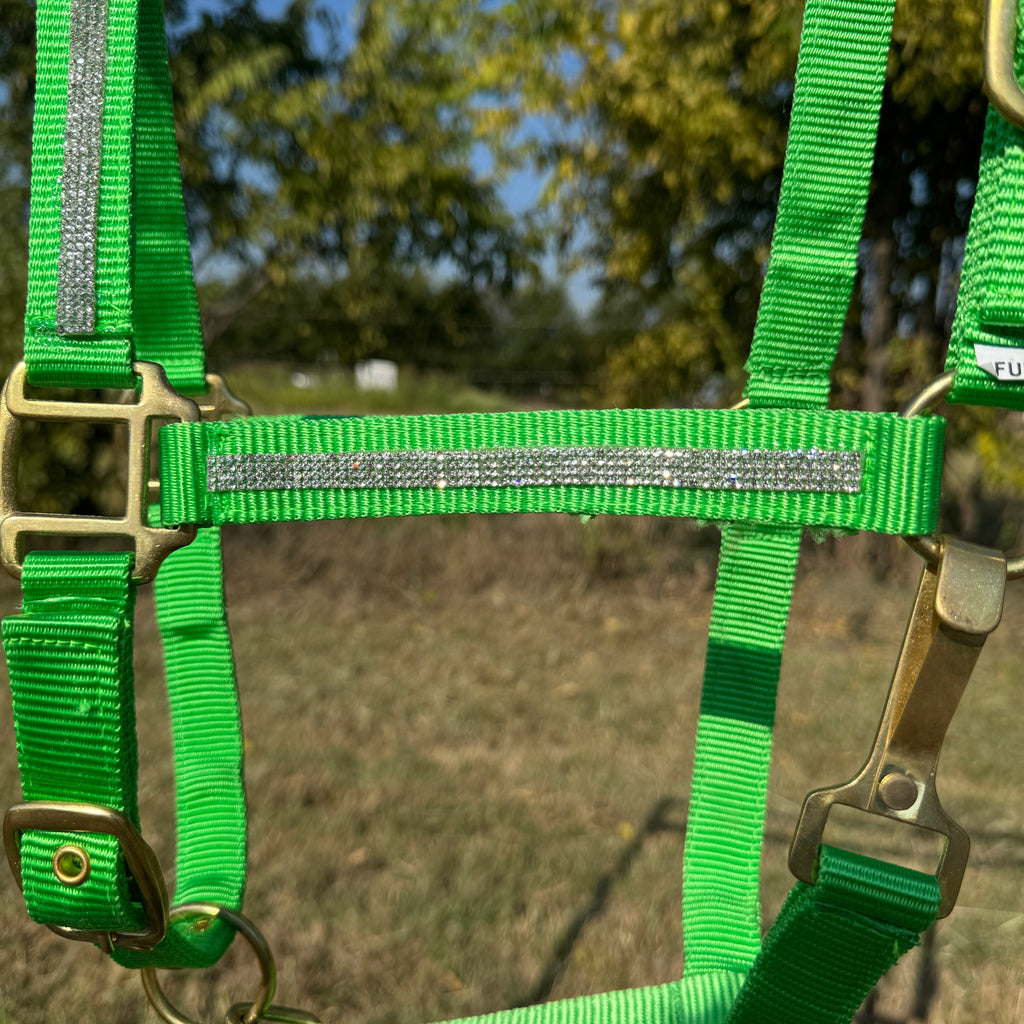 Lime Bling Nylon Horse Halter BNHNGN — view 4