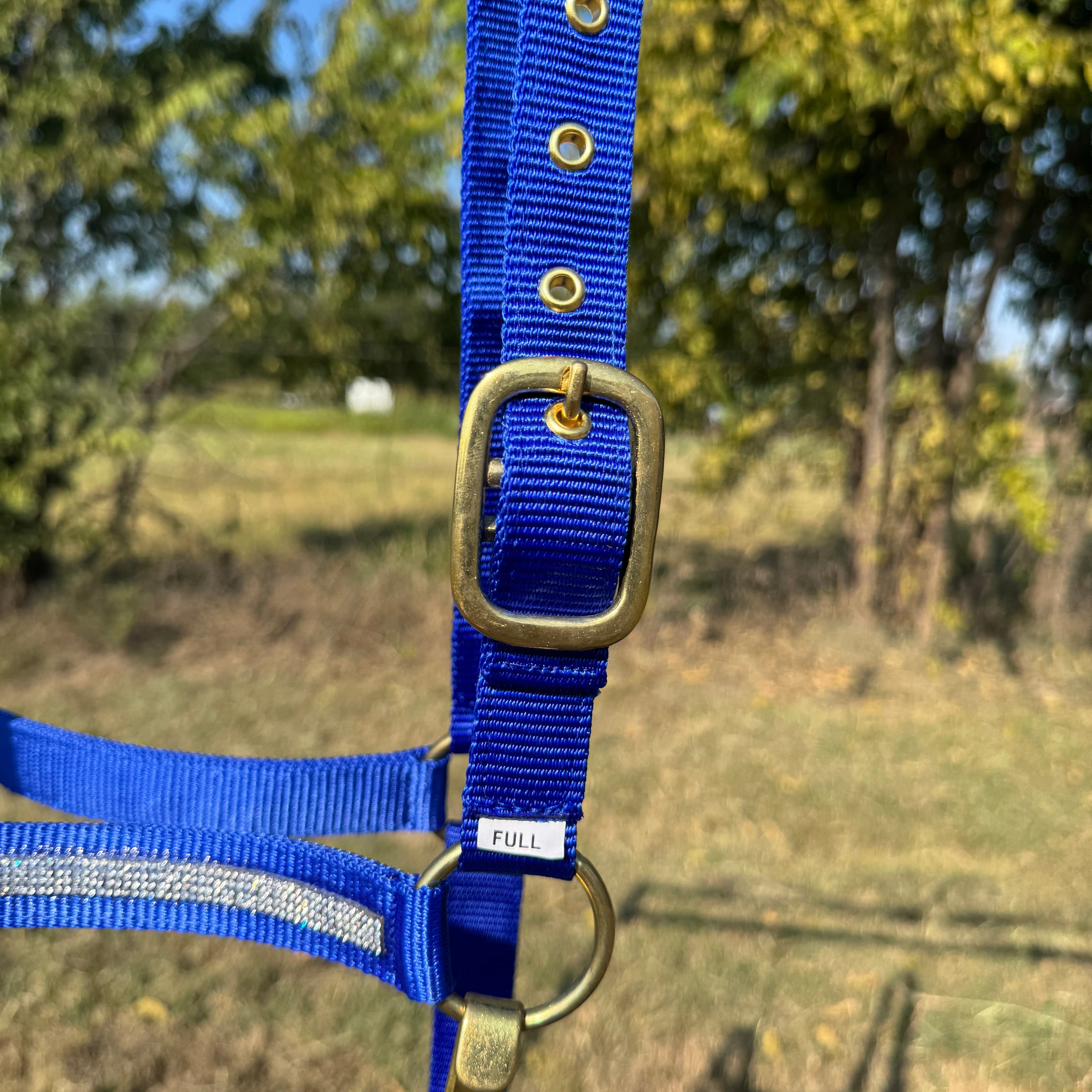 Blue Bling Nylon Horse Halter BNHBLUE — view 4