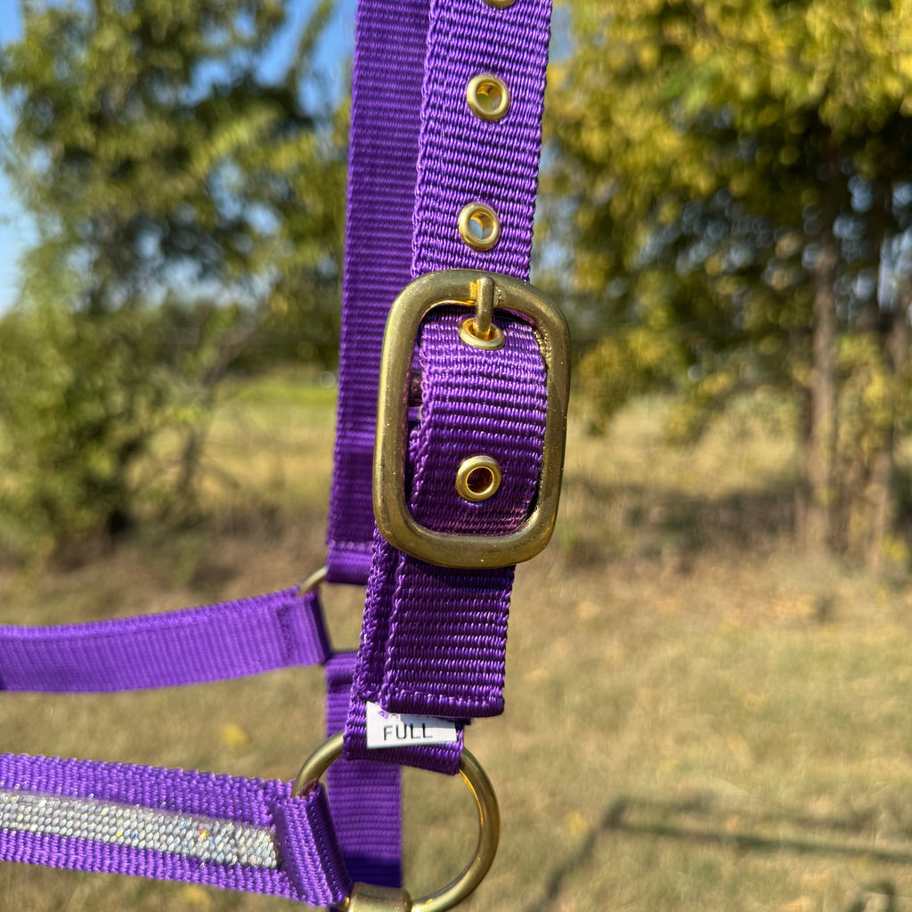 Purple Bling Nylon Horse Halter BNHPUR — view 4