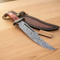 Frontier Fuller Bowie Knife 12 Fire Pattern Handmade Damascus Steel