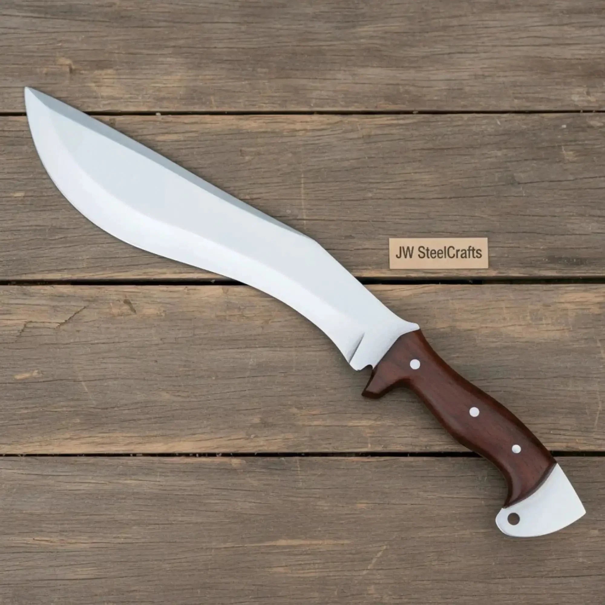 Handmade Gurkha Kukri Knife - Wooden Handle & Curved Blade for Outdoor & Survival Use