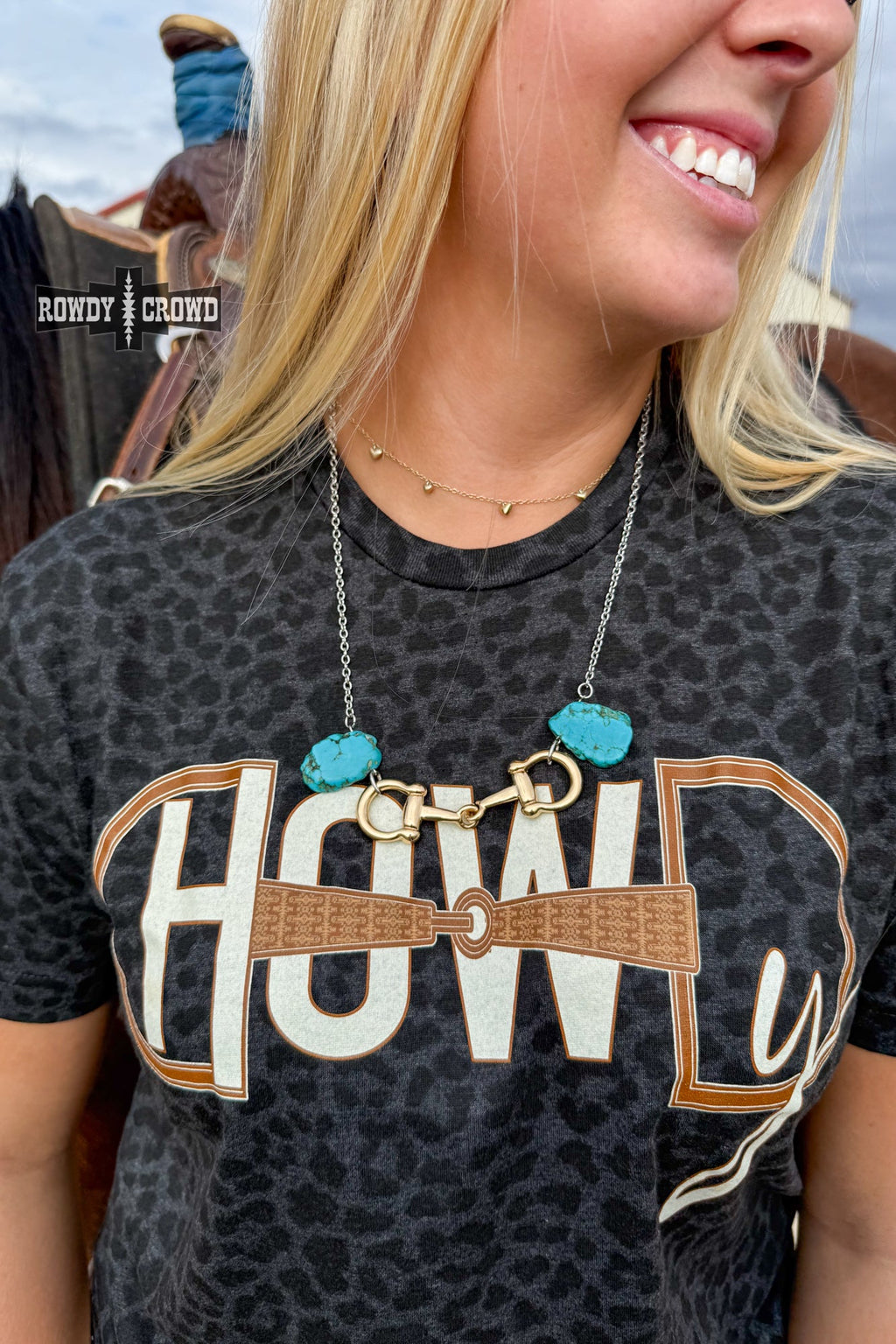 DS Turquoise Bit Necklace by Rowdy Crowd Clothing - product image 4