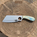 Cleaver Style Fixed Blade Knife high Polished Blade Resin Handle