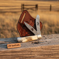 Praying Cowboy Trapper Knife with Stag Horn Handle