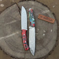 Handmade Acid Etched Hunting Knife Set 2-Piece 8-Inch Etched Blades