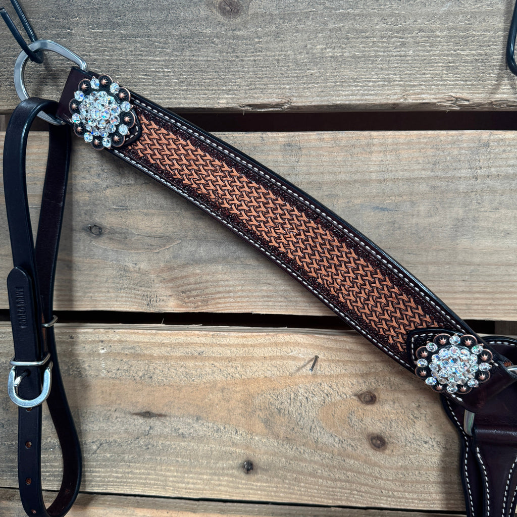 Foxtail Clear One Ear Headstall & Breastcollar Tack Set #BBBC467 — view 6