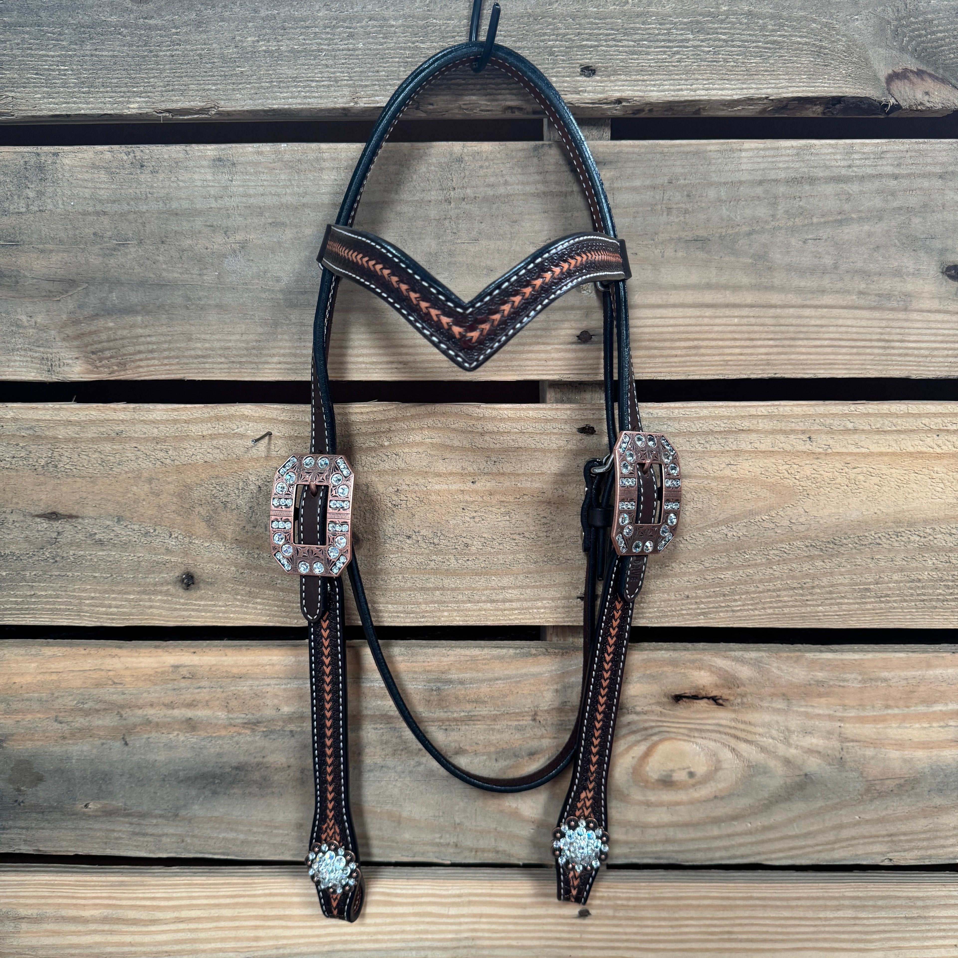 Foxtail Clear One Ear Headstall & Breastcollar Tack Set #BBBC467 — view 2