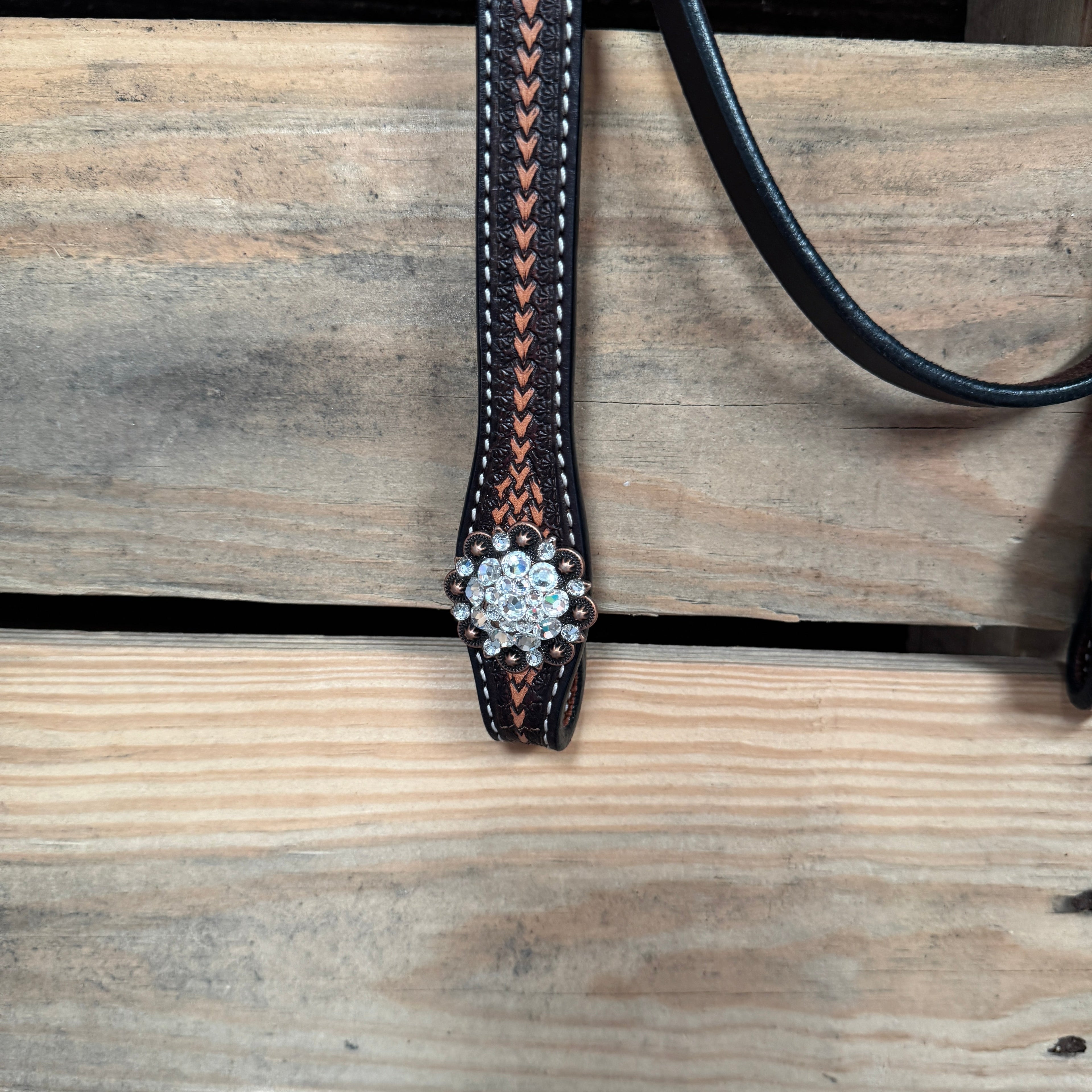 Foxtail Clear One Ear Headstall & Breastcollar Tack Set #BBBC467 — view 4