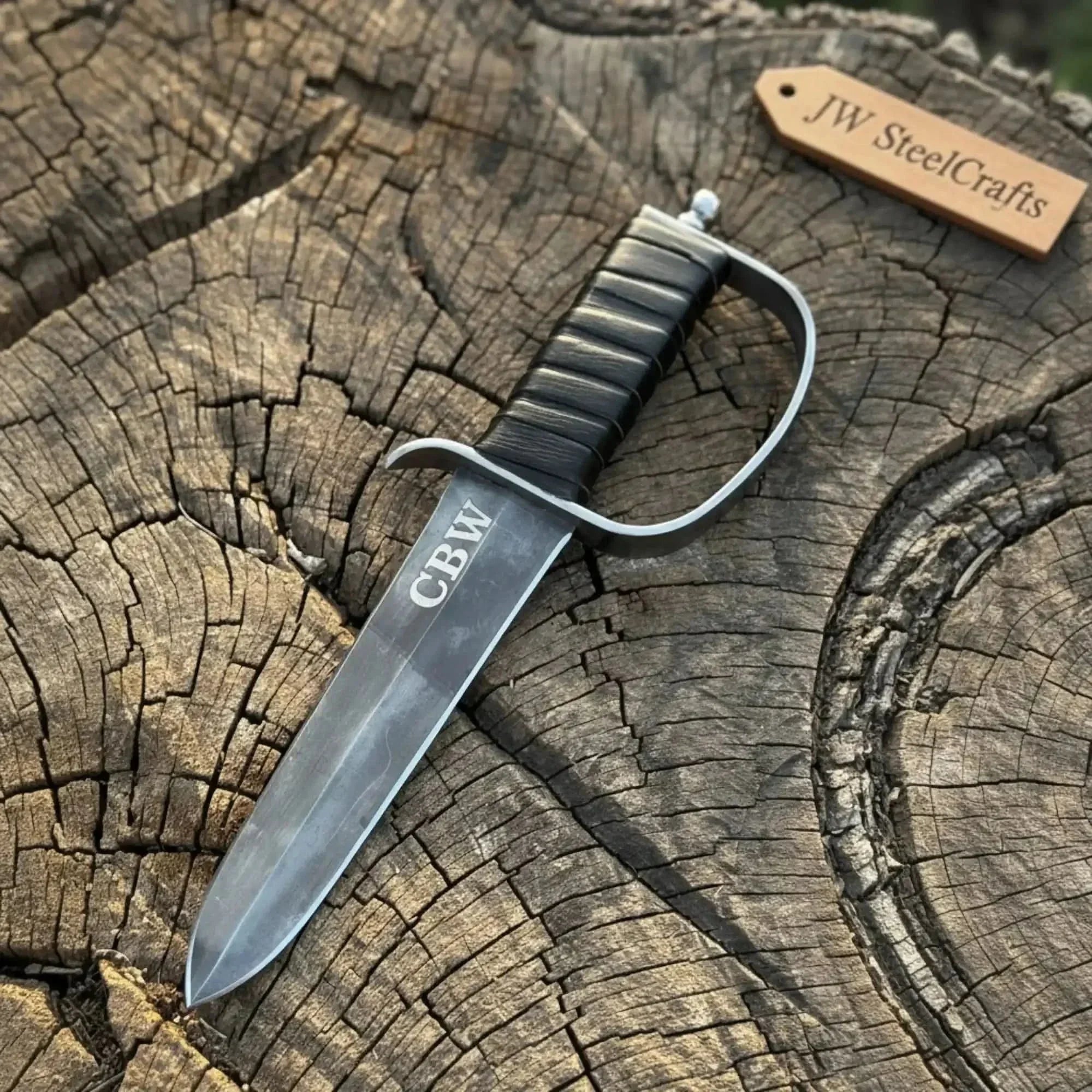 Handmade Frogman Dive Knife Damascus Fixed Blade Diving & Utility Knife