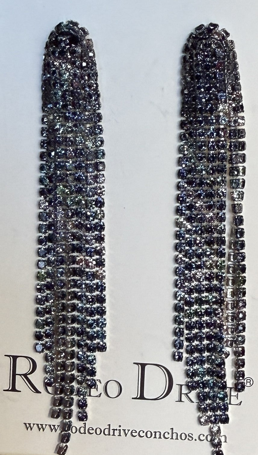 Blue Rodeo Inspired Rhinestone Dangle Fashion Earrings